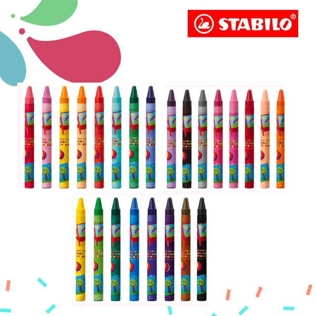 STABILO Yippy-Wax Crayon Wallet of 12