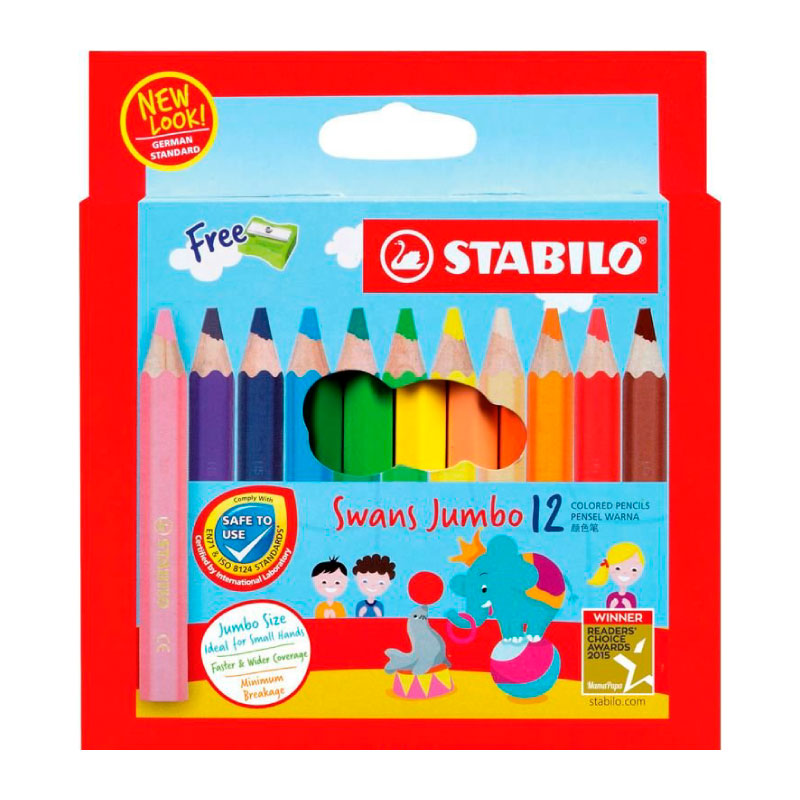 STABILO Swans 1873J Jumbo Col Pcl 12s HL