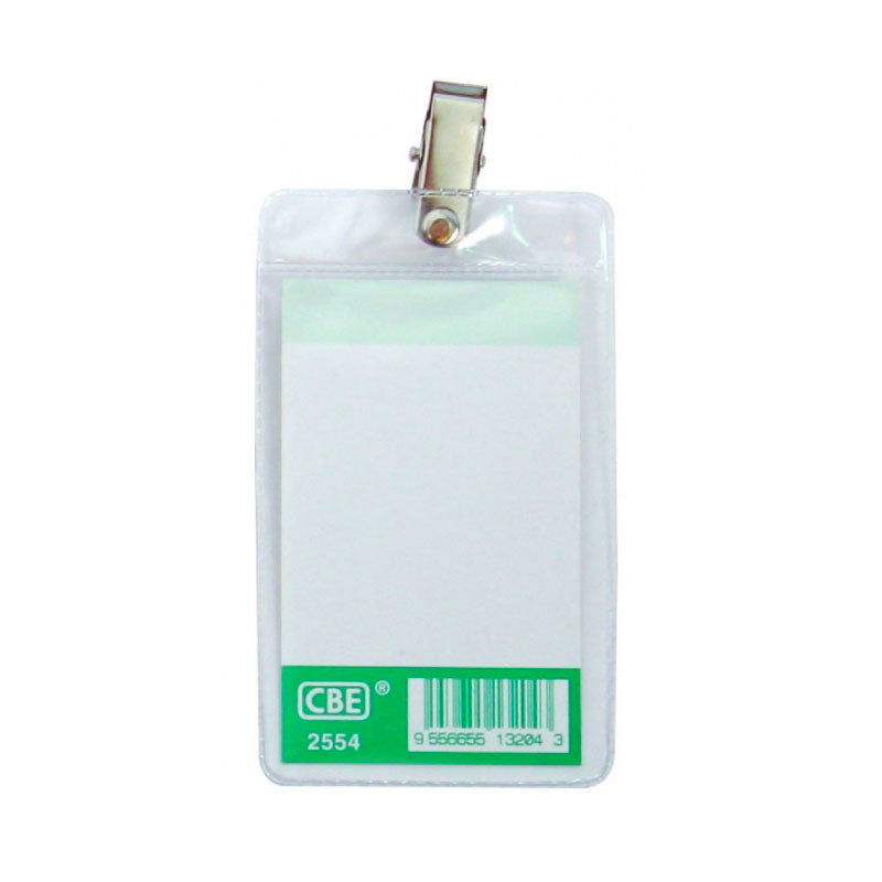 CBE N.Badge 2554 Vert-PVC w/Clip 95x65mm Default Title
