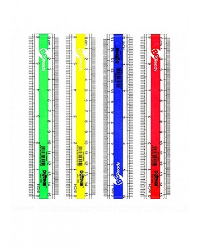 DOLPHIN Ruler DOL230052 Transparent Neon 6"/15cm
