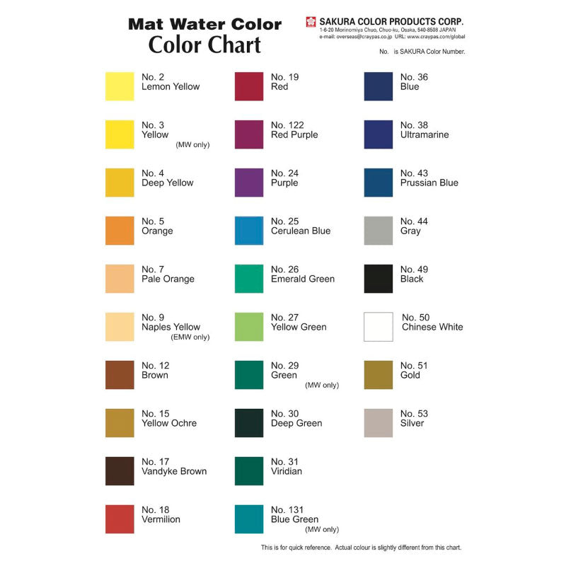 SAKURA Mat Watercolour 12ml #7 Pale Orange