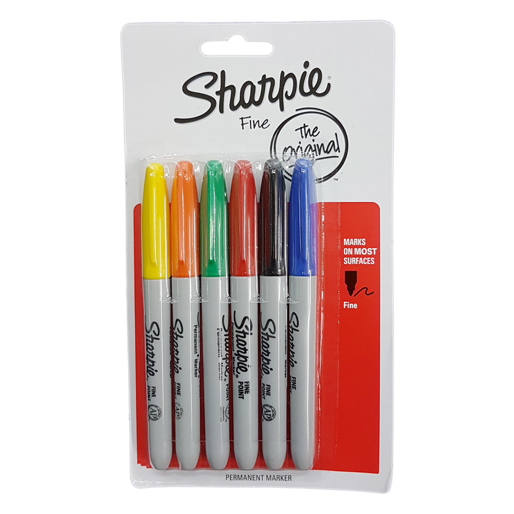 SHARPIE Fine Marker Set Asst Cols 1 6s