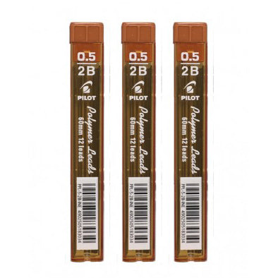 PILOT Polymer Pencil Leads 0.5mm 2B 3s