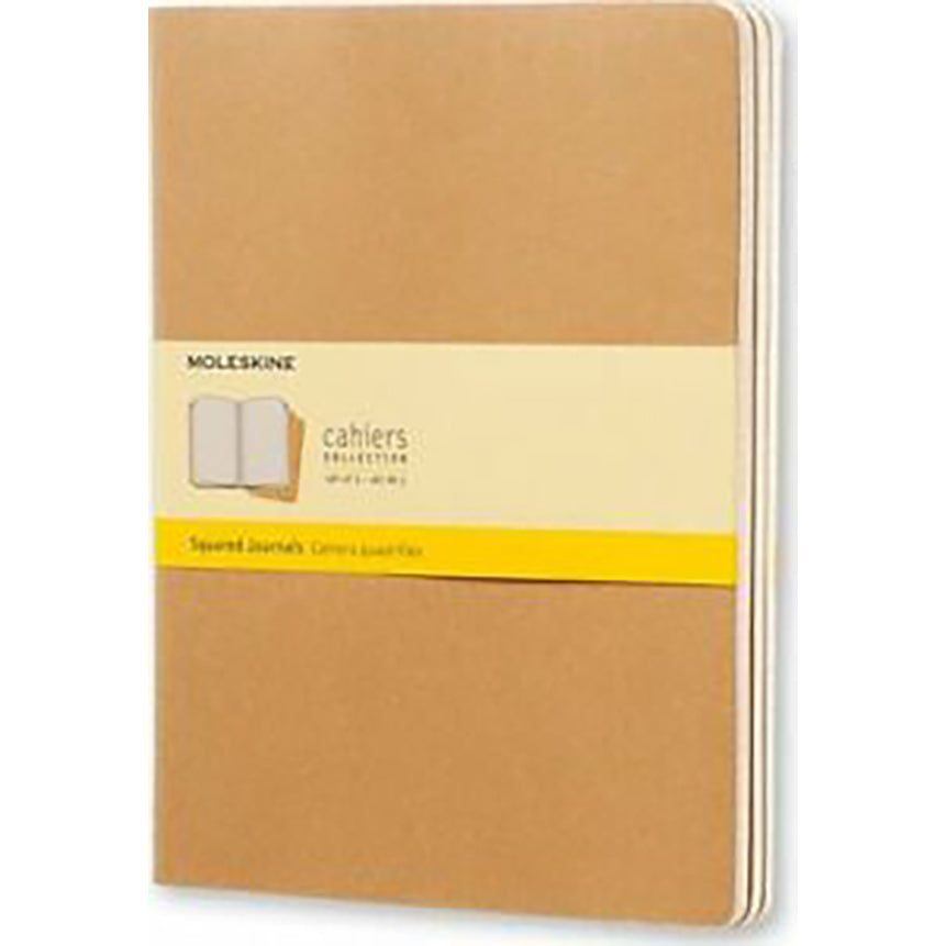 MOLESKINE Cahier XL Squared Kraft Brown Set of 3