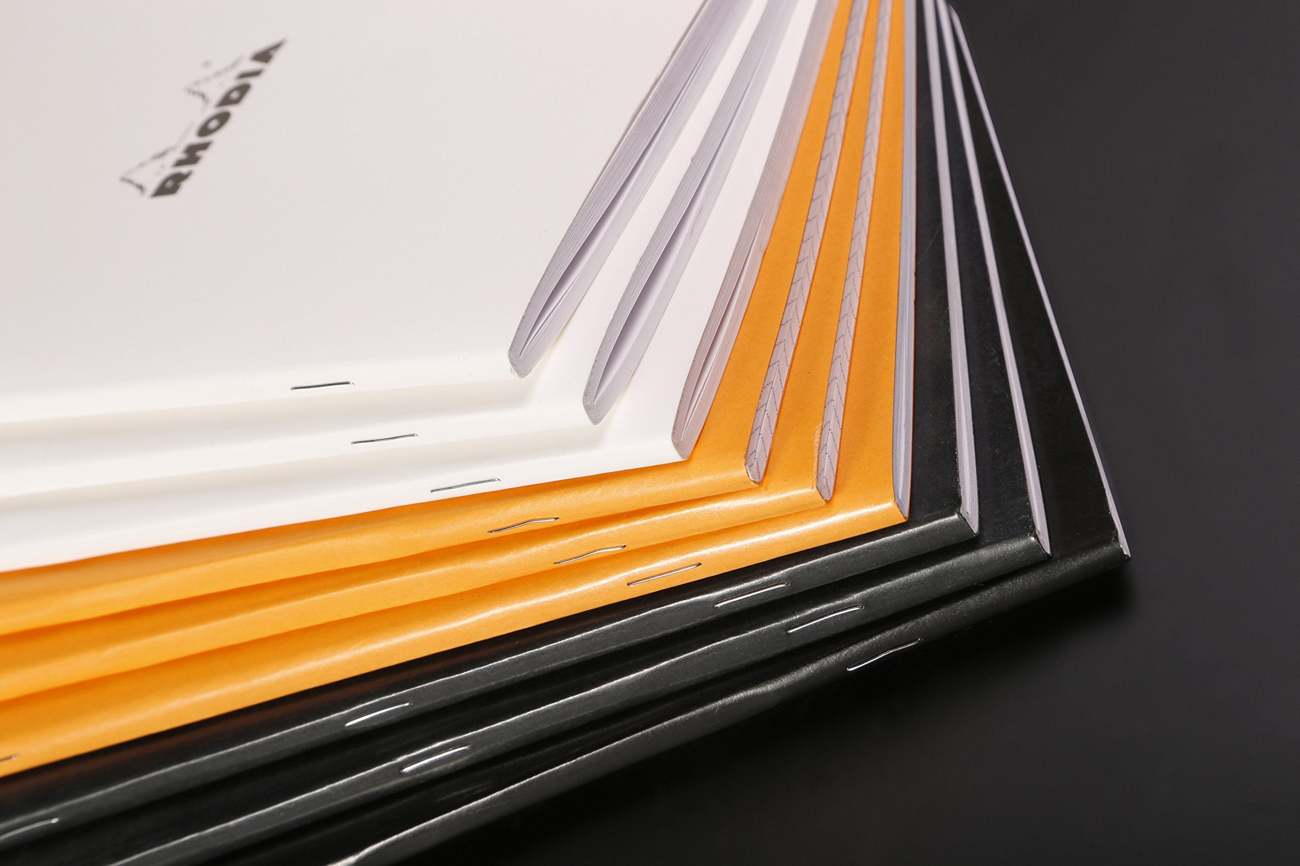 RHODIA Classic Stapled A7 75x120mm 5x5 Sq Orange/Black