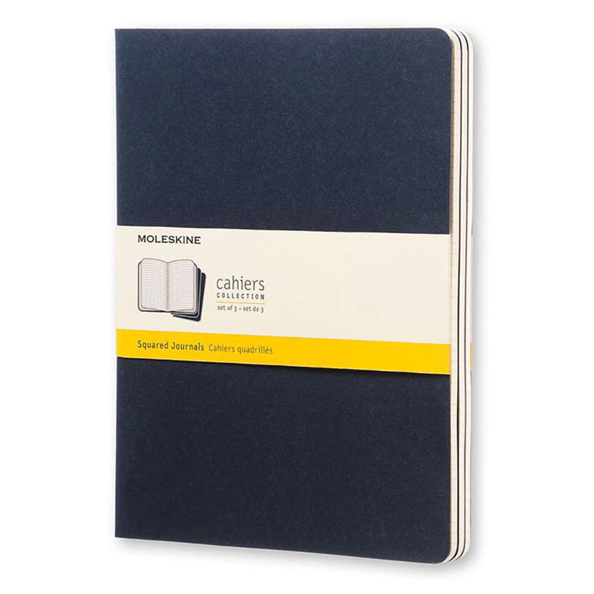 MOLESKINE Cahier XL Squared Indigo Blue Set of 3