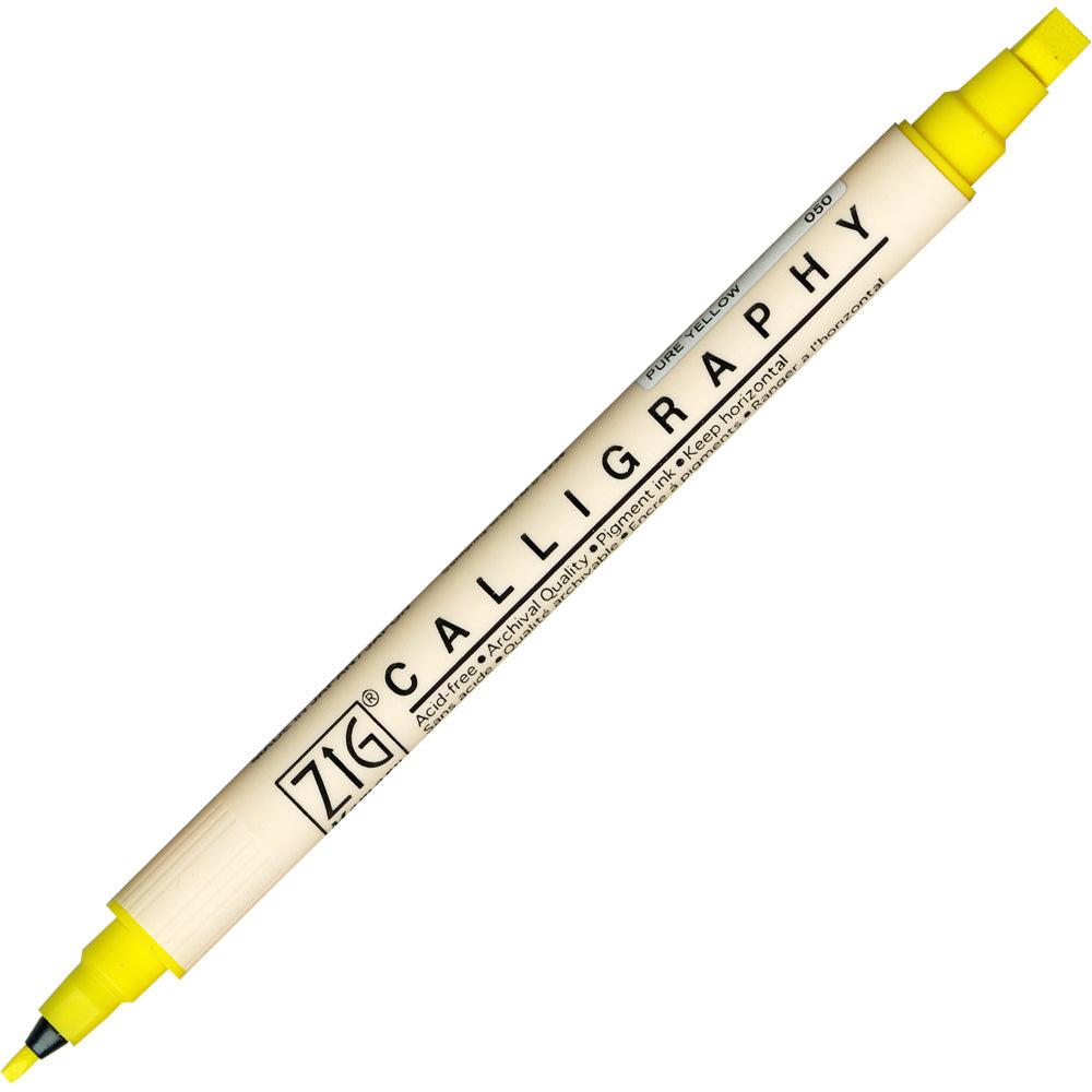 ZIG MS Calligraphy Twin Tip Marker 050 Pure Yellow Default Title