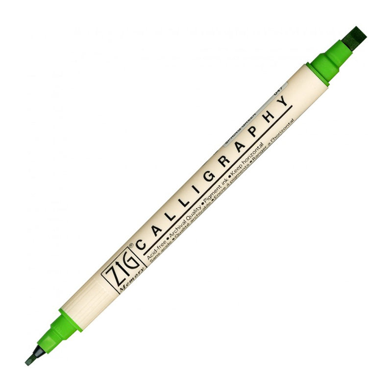ZIG MS Calligraphy Twin Tip Marker 047 Spg Green Default Title