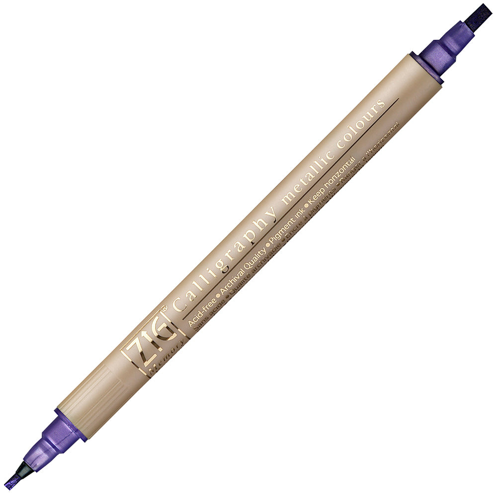 ZIG MS Calligraphy Twin Tip Marker Metallic Violet Default Title