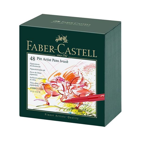 FABER-CASTELL PITT Artist Pen Studio Box with 48 Colours