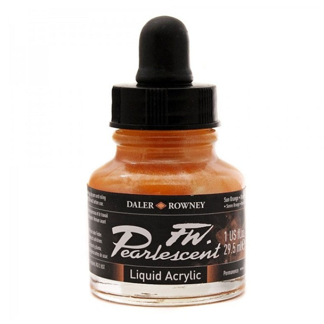 DALER ROWNEY FW Pearlescent Ink 29.5ml 111 Sun Orange Default Title