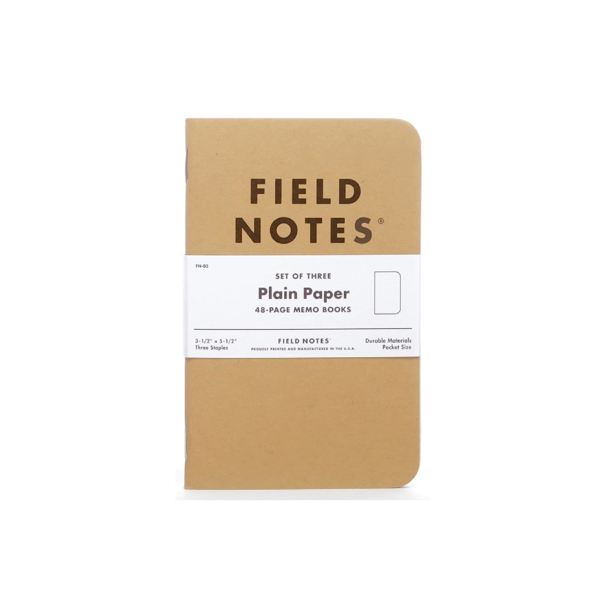 FIELD NOTES Original Kraft Plain 3-Pack Default Title