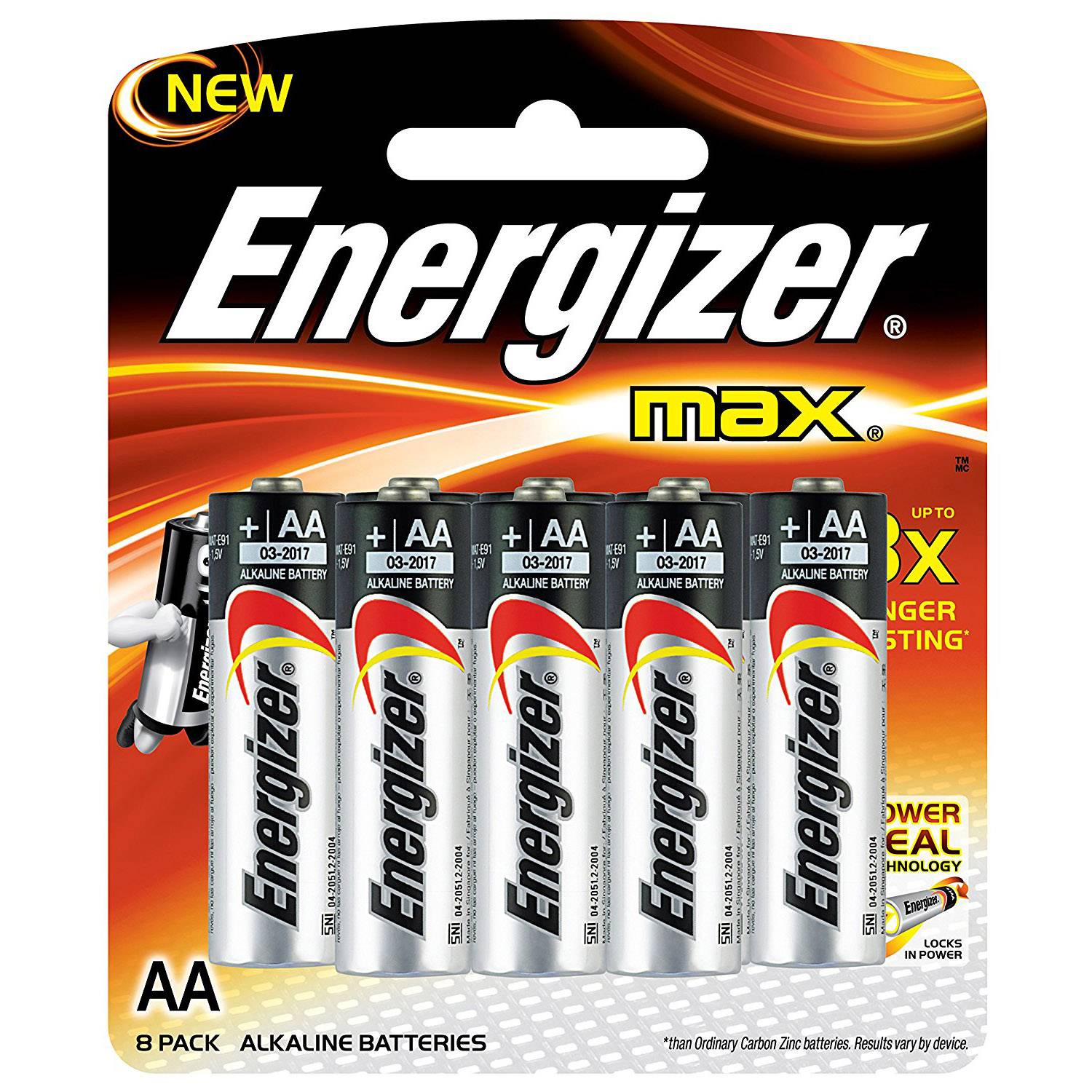 ENERGIZER Max AA 8pcs E91BP8M