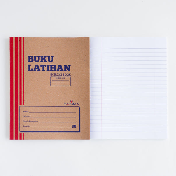 Kraft Cover Exercise Book 80P Single Line