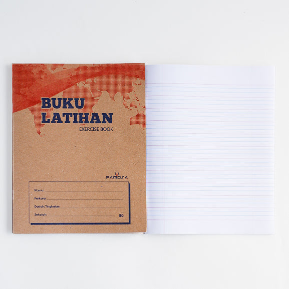 Kraft Cover Exercise Book 80P Four Lines