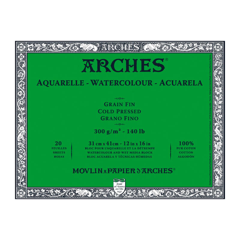 ARCHES Watercolour Block-R 300gsm 12x16in 20s