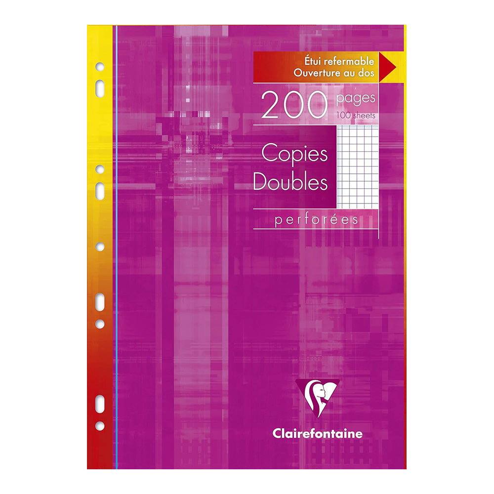 CLAIREFONTAINE Folder of 100 Punched Double Sheets A4 Squared