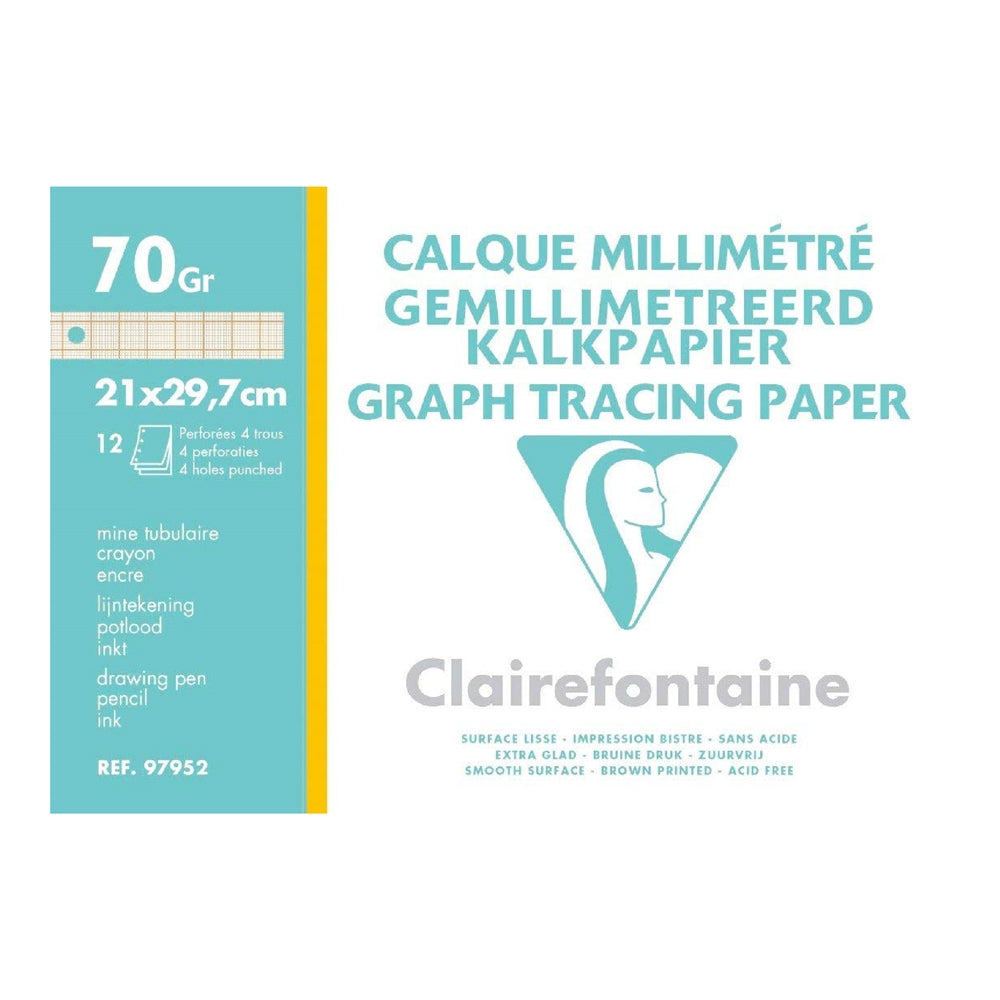 CLAIREFONTAINE Tracing Paper 24x32cm 70g Graph Sepia Default Title