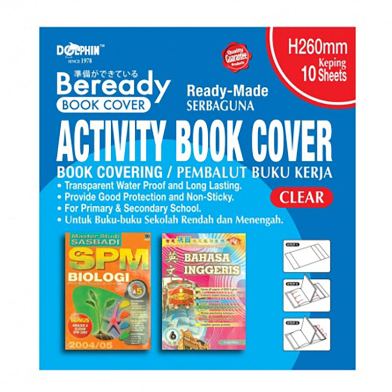 DOLPHIN Beready Book Cover CS-022 Clear Wbk 10s