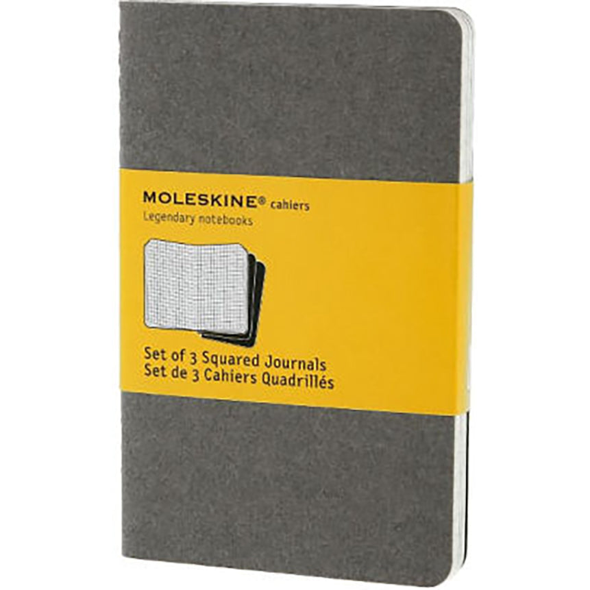 MOLESKINE Cahier P Squared Pebble Grey Set of 3