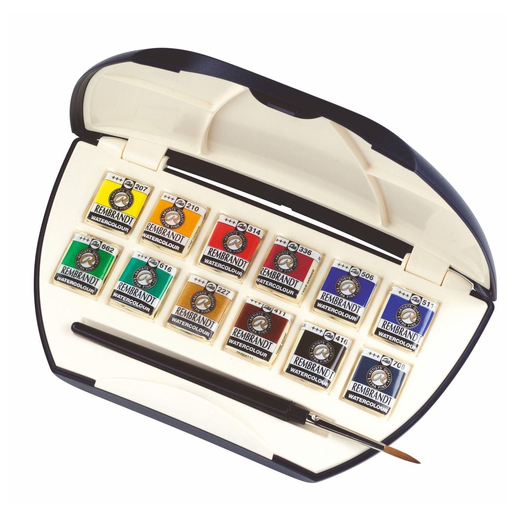 TALENS Rembrandt Wcol Pocket Box 12 Half Pans+Brush