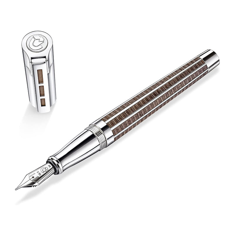 J.S. STAEDTLER Princeps European Black Walnut Fountain Pen-Broad