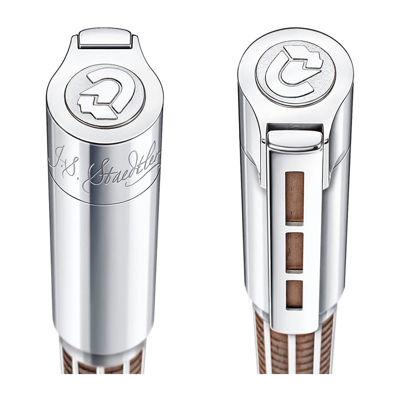 J.S. STAEDTLER Princeps European Black Walnut Fountain Pen-Broad