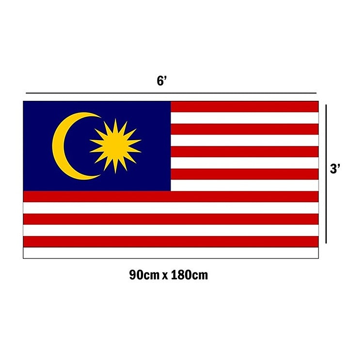 Country Flag 3ftx6ft MALAYSIA - Cotton