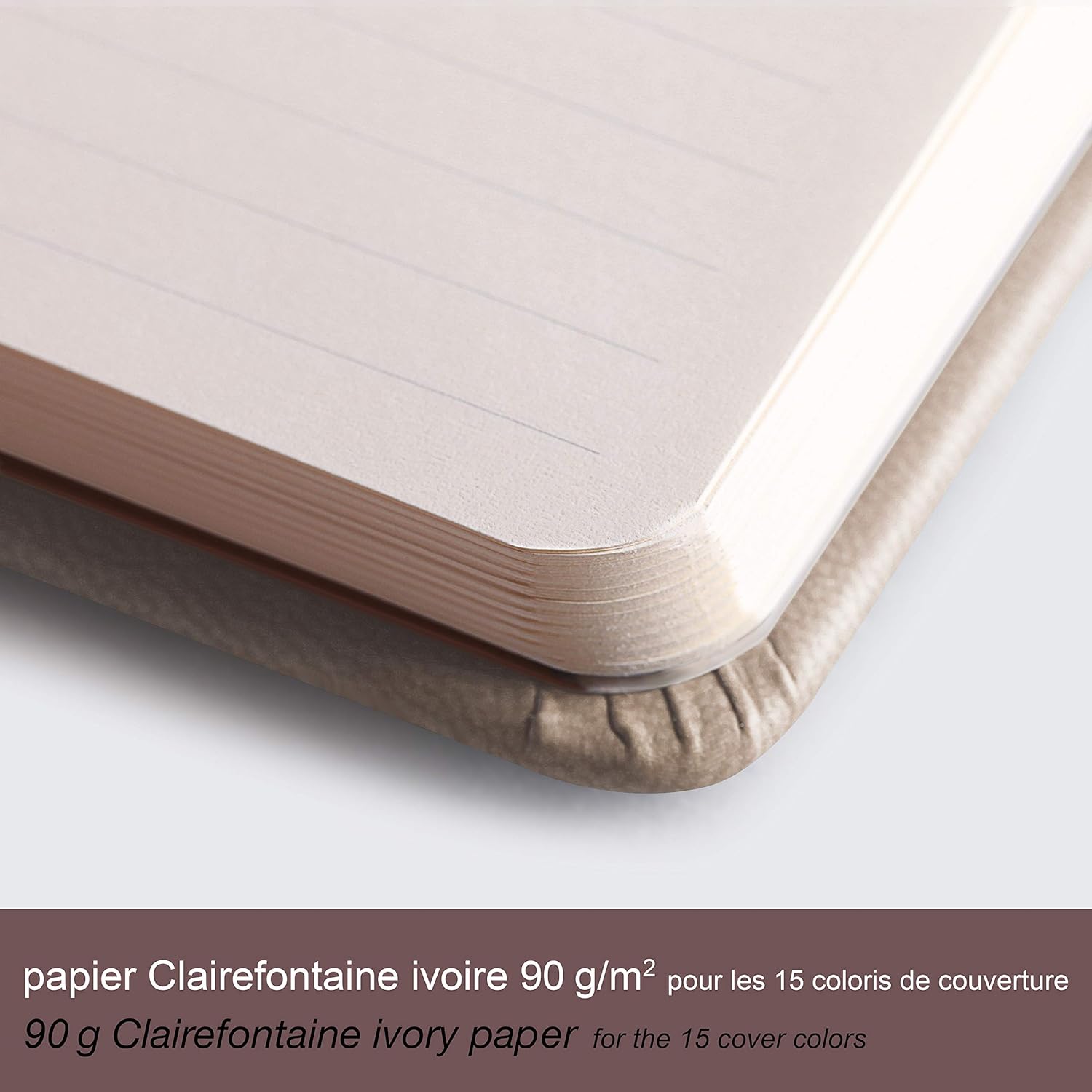 RHODIArama Webnotebook A6 Ivory Lined Hardcover-Chocolate