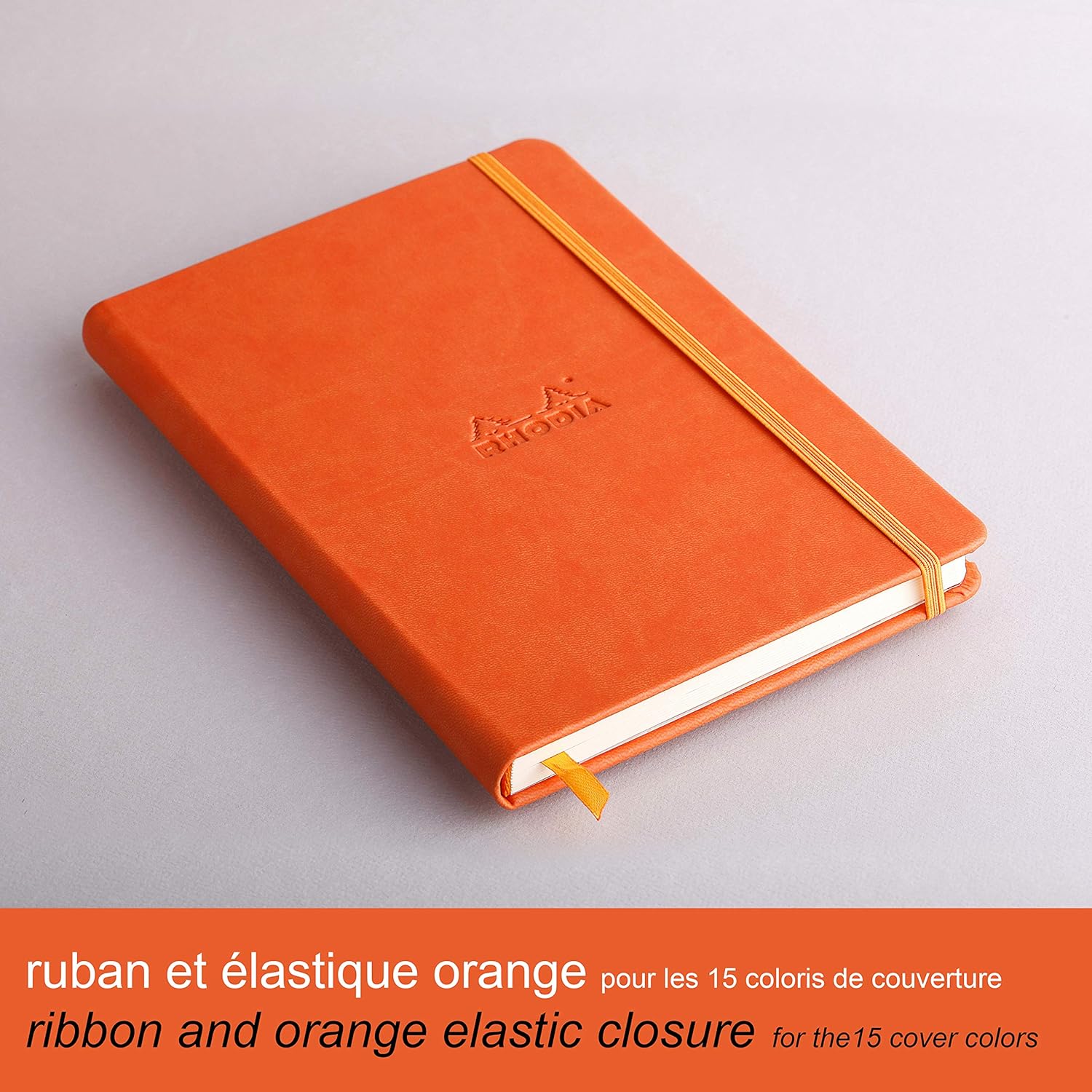 RHODIArama Webnotebook A5 Ivory Plain Hardcover-Tangerine