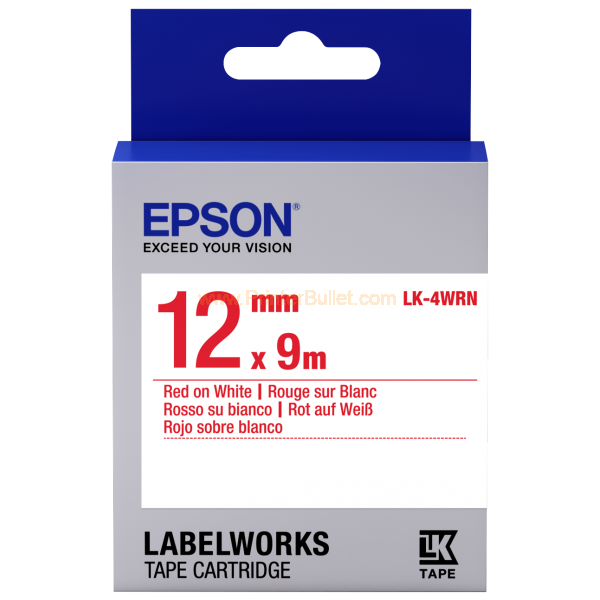 EPSON LW Tape Common 12mmx8M Red on White