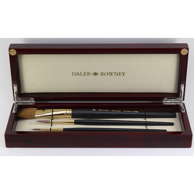 DALER ROWNEY Kolinsky Sable Brushes Wooden Box Diane 3 Brush Default Title