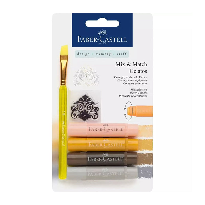 FABER-CASTELL Creative Studio Gelatos WC Crayons 4s Neutrals