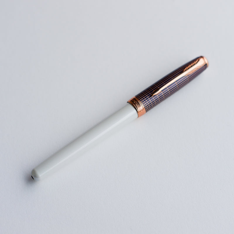PARKER Sonnet 13 Chiseled Silver with Pink Gold Trim Roller Ball