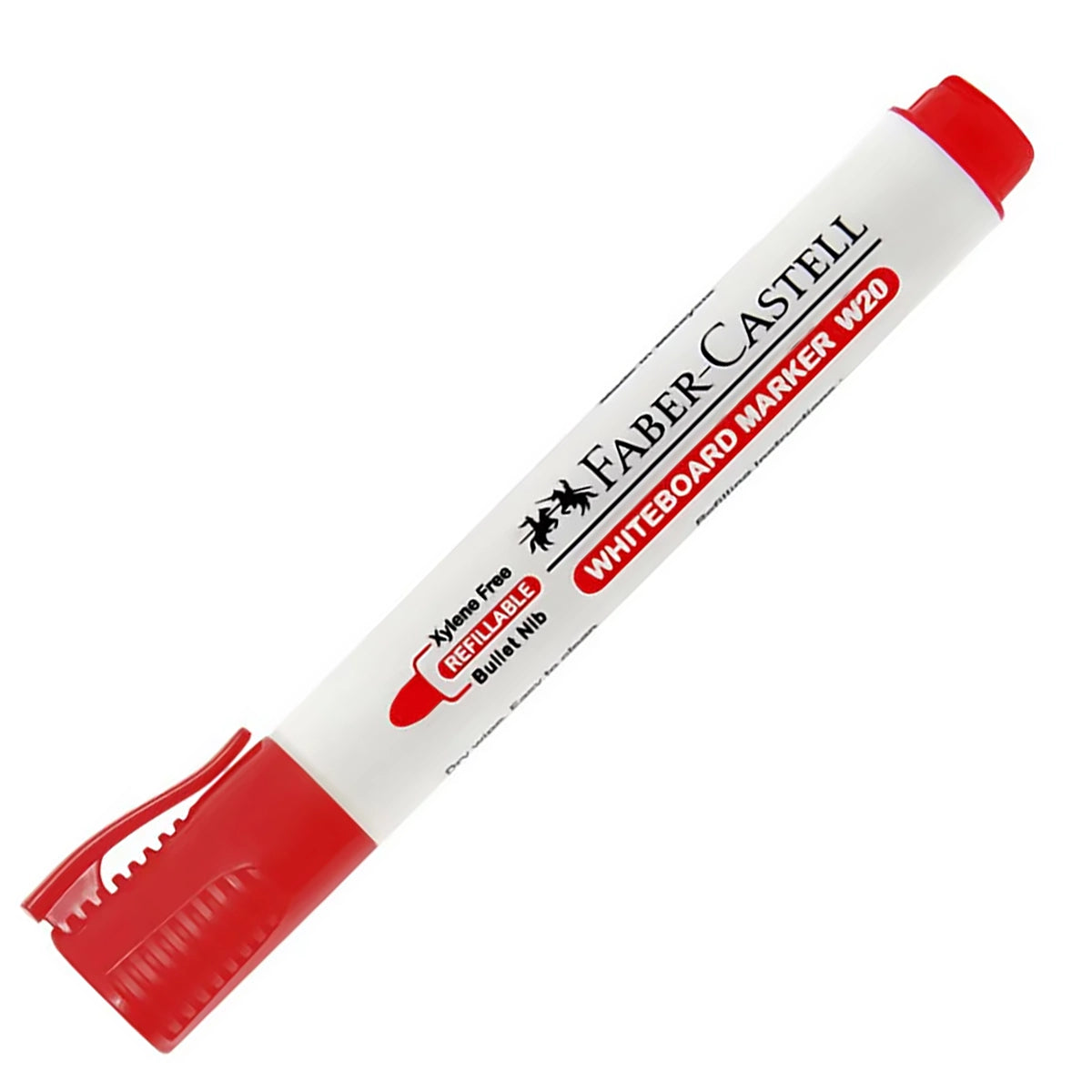 FABER-CASTELL Refillable Whiteboard Marker W20 Bullet 254022 Red BC