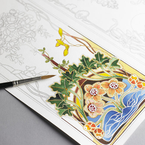 PEPIN Artists' Colouring Book Art Noveau
