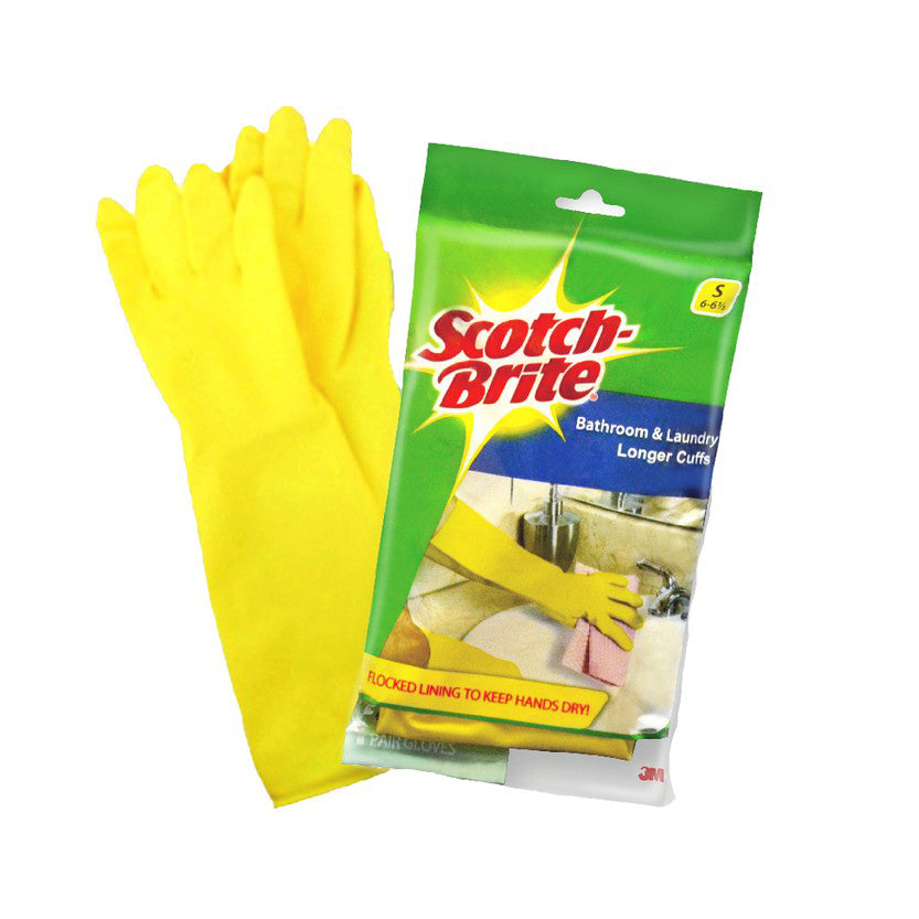 3M Scotch-Brite Bathroom Gloves-S Longer Cuffs