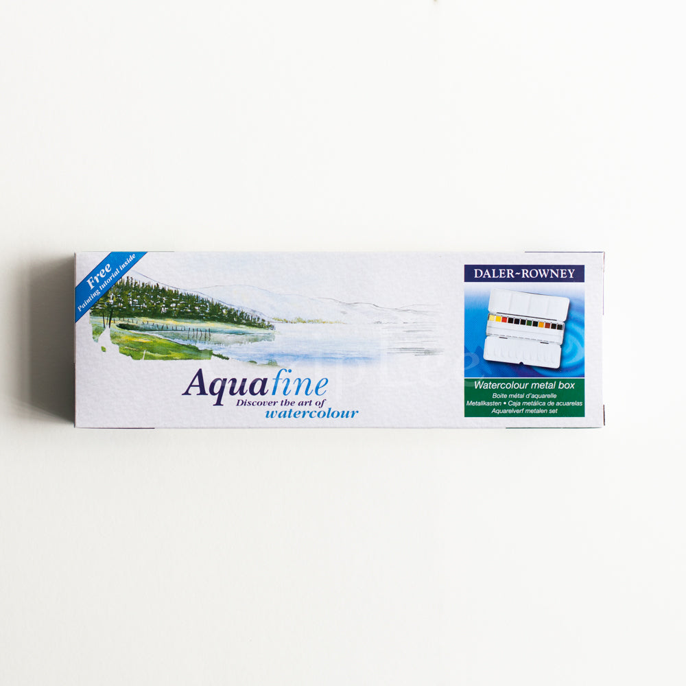 DALER ROWNEY Aquafine Watercolour Metal Box 12 Half Pans Default Title