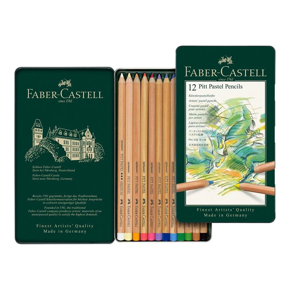 FABER-CASTELL PITT Pastel Pencils Tin of 12 112112