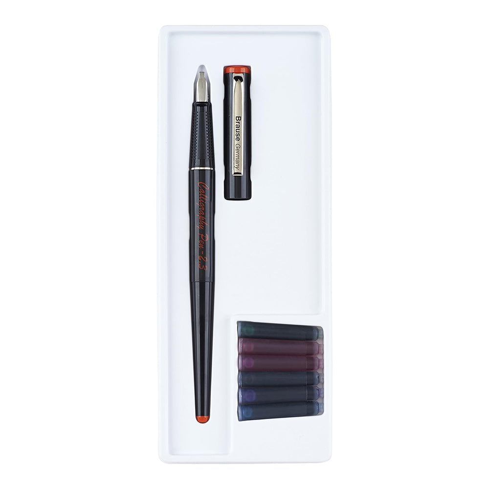 BRAUSE Calligraphy Pen 2.3mm + 6 Ink Cartridges