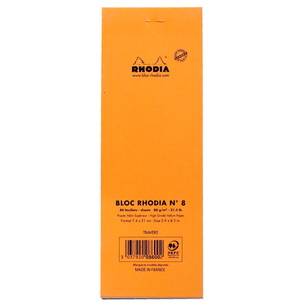 RHODIA Basics No.8 74x210mm Lined hsp Orange Default Title