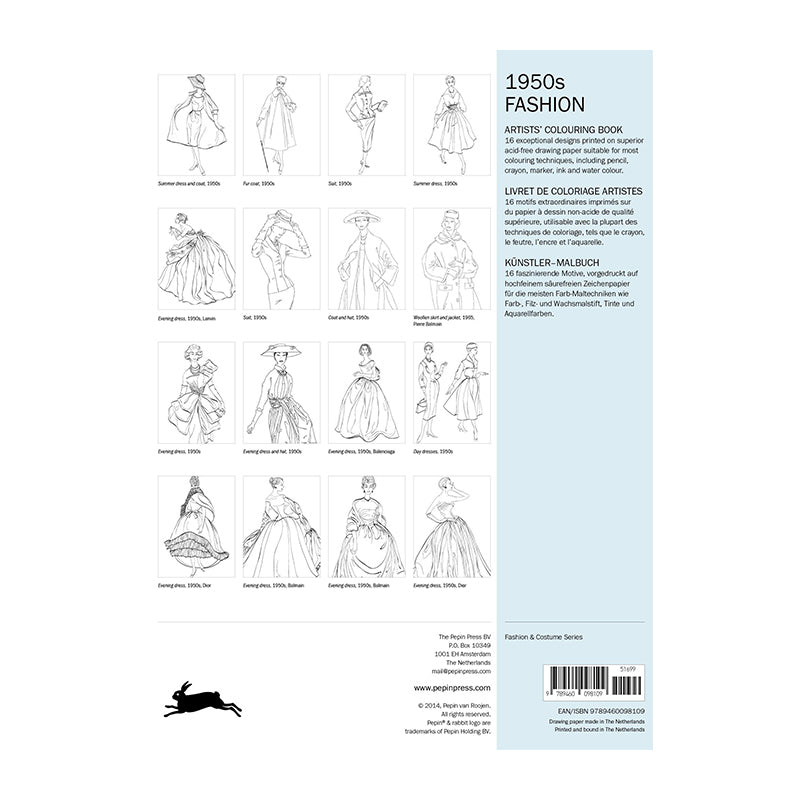 PEPIN Artists' Colouring Book 1950s Fashion