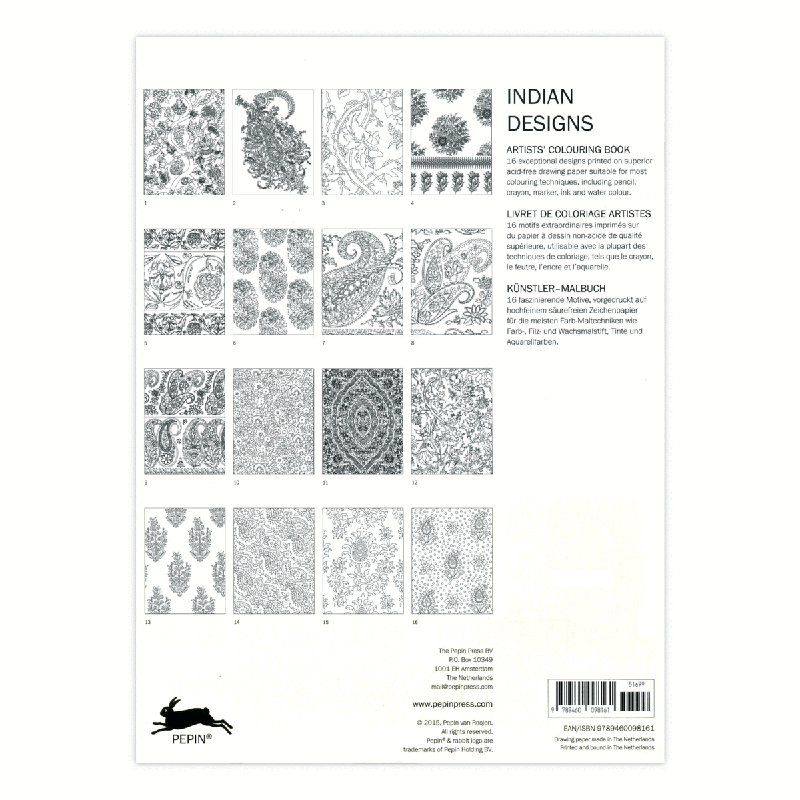 PEPIN Artists' Colouring Book Indian Designs
