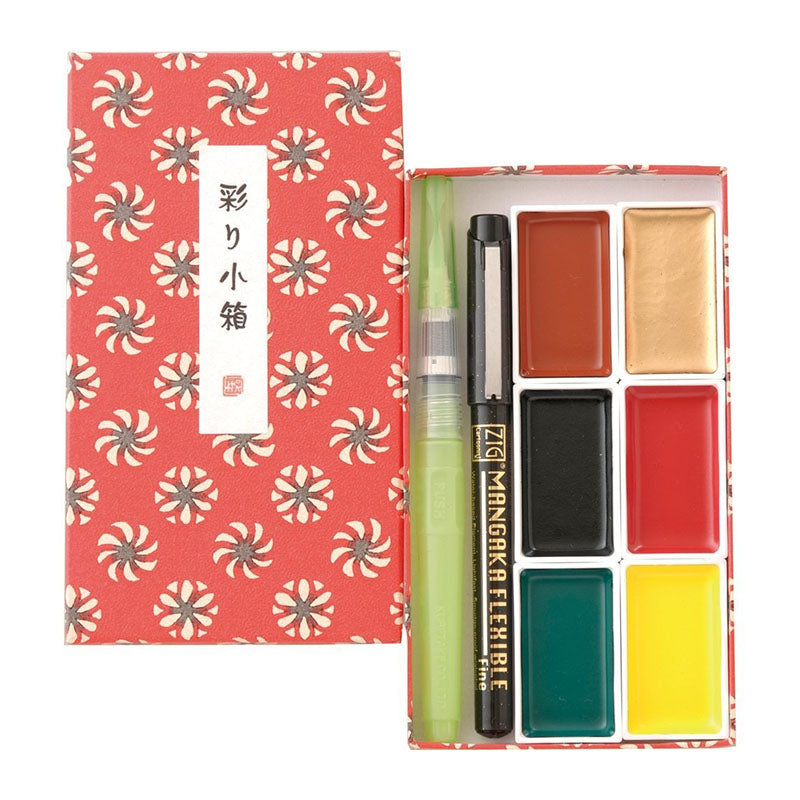 KURETAKE Gansai Tambi WC Set 6s Irodori Kobako Red Default Title