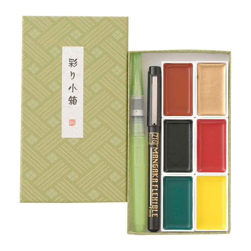 KURETAKE Gansai Tambi WC Set 6s Irodori Kobako Grn Default Title