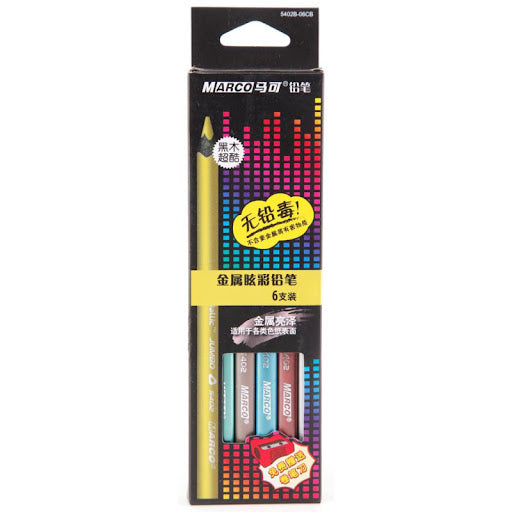 MARCO 6PCS METALLIC COLOURED PENCILS 5402B-06CB