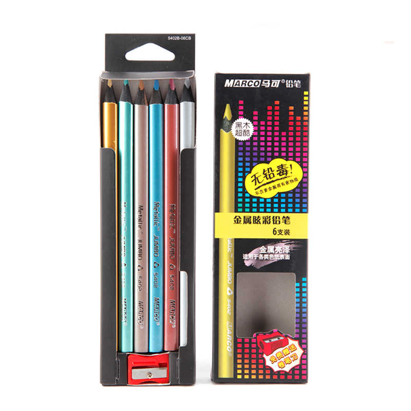 MARCO 6PCS METALLIC COLOURED PENCILS 5402B-06CB