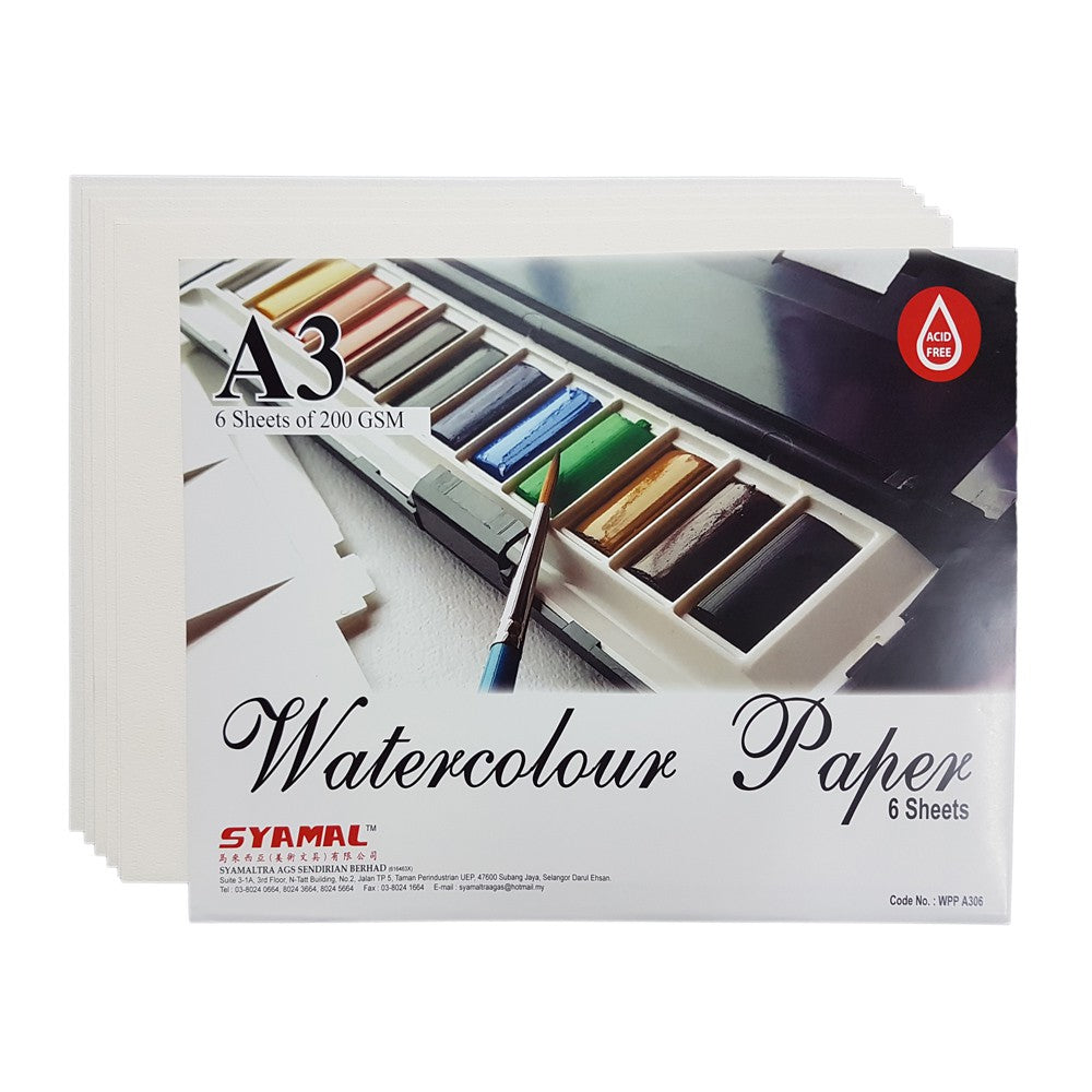 SYAMAL Watercolour Paper A3 200g 6s
