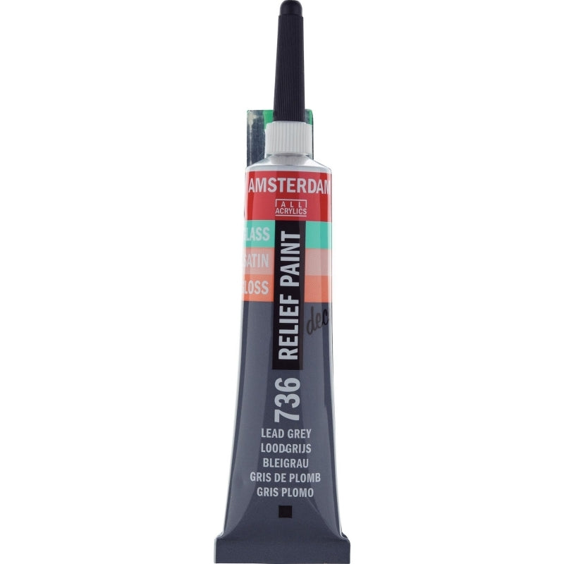 TALENS Decorfin Relief Paint 20ml 736 Lead Grey