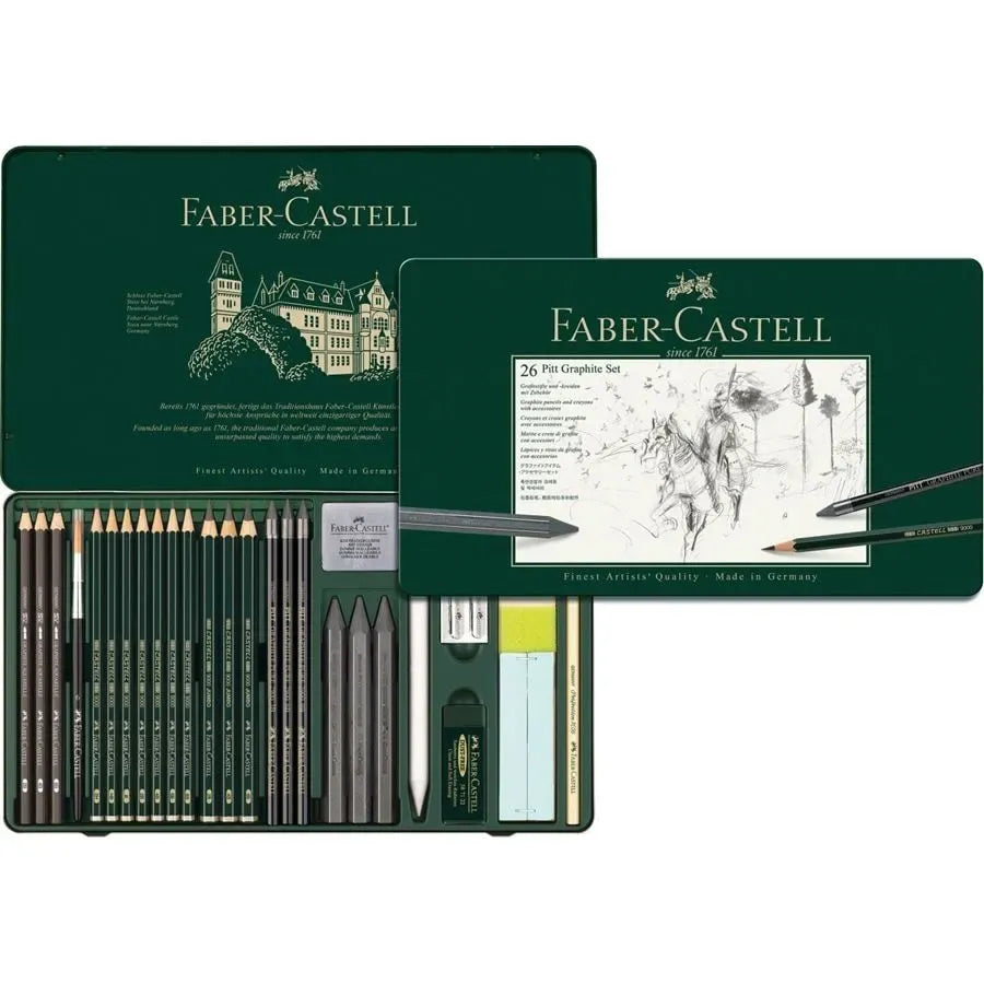 FABER-CASTELL PITT Graphite Set Tin of 26 Large 112974